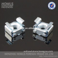 High quality cassette square nut carbon steel white zinc plated square lock cage nut cassette nut